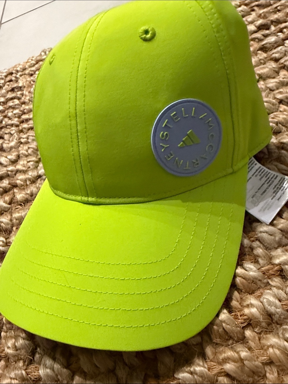 Adidas by Stella McCartney Neon Lime Logo Baseball Hat